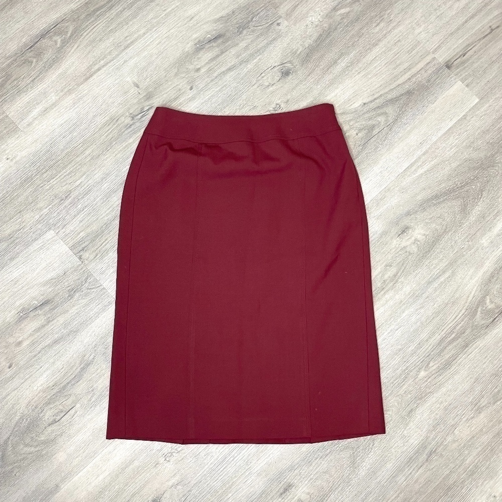Ann Taylor LOFT Maroon Pencil Skirt